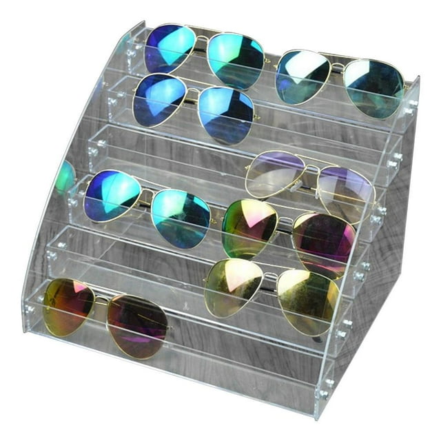 LYUMO Acrylic Sunglasses Organizer Multilayer Display Case Tabletop Eyeglass Storage Box ,Sunglasses Organizer, Eyeglass Storage Box