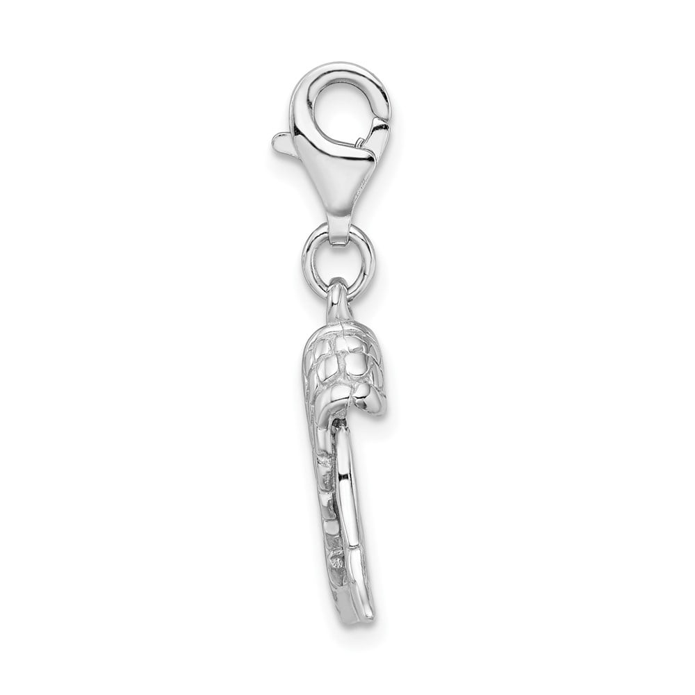 Amore La Vita  Sterling Silver Rhodium-plated Polished 3-D Wings Charm with Fancy Lobster Clasp