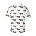 thumbnail image 3 of Uemuo Dachshund Dog Puppy Printed Regular Fit Short Sleeve Casual Hawaiian Shirt for Men,Aloha shirt,Tropical shirt,Floral print shirt,Vacation Beach shirt-Small, 3 of 9