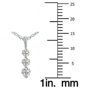 SZUL Women's Jewelry Gift for Your Wife - 1/4 Carat TW Past Present Future Three Stone Lab Grown Diamond Necklace in .925 Sterling Silver (Diamond Color F-G, Clarity VS1-VS2)
