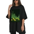 thumbnail image 4 of Plus Size Shirt for Women Black Tops for Women Oversized Short Sleeves Shirt for Women Duck T Shirt Crewneck Shirt for Women L, 4 of 5