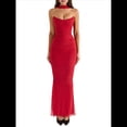 thumbnail image 1 of Vestido Tubo con Hombros Descubiertos para Mujer, Estilo Corsé, Plisado, Ajustado, para Invitada de Boda Formal, Conjunto de Dos Piezas. Rojo M, 1 of 8