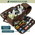 thumbnail image 3 of PAVILIA Large Toiletry Bag for Men Women, Mens Travel Bag Toiletries Organizer Case for Grooming, Travel Essentials Shaving Dopp Kit, PU Leather Water Resistant Cosmetic Pouch, Dark Brown, 3 of 6