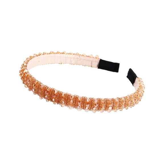 Daznico Women's Headband Rhinestone Beaded Hair Accessory for Party Casual Wear with Sponge Edge All Season Hair Band