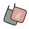 thumbnail image 2 of Caroline's Treasures New Zealand White Rabbit Pink Check Pair of Pot Holders, 2 of 3