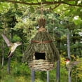 thumbnail image 5 of OutmaxHome Grass Bird House Hummingbird Nest House Roosting Pocket for Outside Hanging Hideaway Hut Woven Nest Cozy Resting Place for Finch Canary, 5 of 9