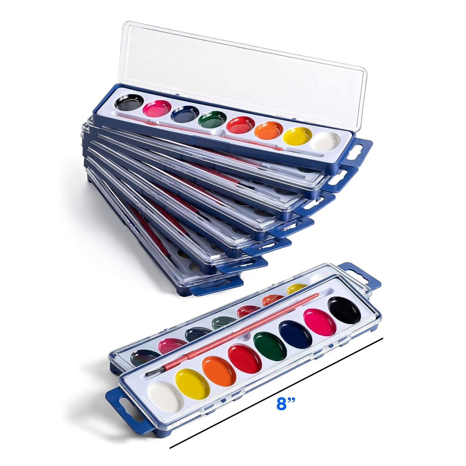 150 Pieces Bulk Watercolor Paint Set Washable Water Color Paint 8 Colors  Travel Watercolor Set with Paintbrushes for Kids and Adults Students Art