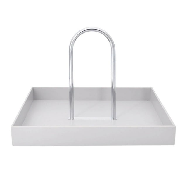 Bandeja organizadora de plástico ABS para tocador, cesta para cosméticos, plato de postre para cocina, color gris