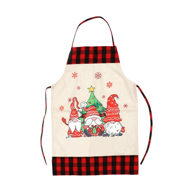 JJKBVCLO 1PCS Tablier de Noël Style Dessin Animé Drôle Père Noël Bonhomme de Neige Dîner Fête Cuisine Pâtisserie Barbecue Nettoyage Maison Cuisine