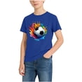 thumbnail image 2 of hengsof Boys' Short Sleeve Soccer T-Shirt Breathable Quick Dry Children's Sports Top Casual Loose Round Neck Shirt for Ages 2-13, 2 of 7
