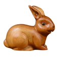 thumbnail image 1 of Rabbit Decor Wood Craft Rabbit Ornament for Desktop Decor Chocolate Wood, 1 of 5