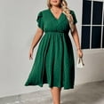 thumbnail image 4 of Nmnitkp Dresses for Women Fashion Style Summer Dress Plus Size Womens V Neck Floral Cocktail Party Midi Dresses with Pocket, 4 of 8