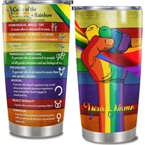 Personalized LGBT Tumbler Travel Coffee Insulated Cute Cup With Lids Stainless Steel Double Wall Vacuum Gifts For Him Her Friend Gay Lesbian Proud on Anniversary Pride Month