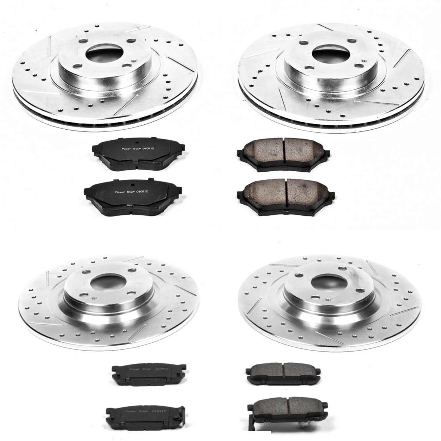 PowerStop Front and Rear Z23 Evolution Sport Carbon-Fiber Ceramic Brake Pad and Drilled & Slotted Rotor Kit Fits: MAZDA Select Models K4468
