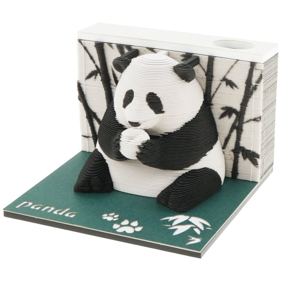 3D Memo Pad Calendar Panda Art Sticky Notes Tear-Away 3D Notepad Calendar Creative Desk Calendar for Home Office Desktop Decoration Gift
