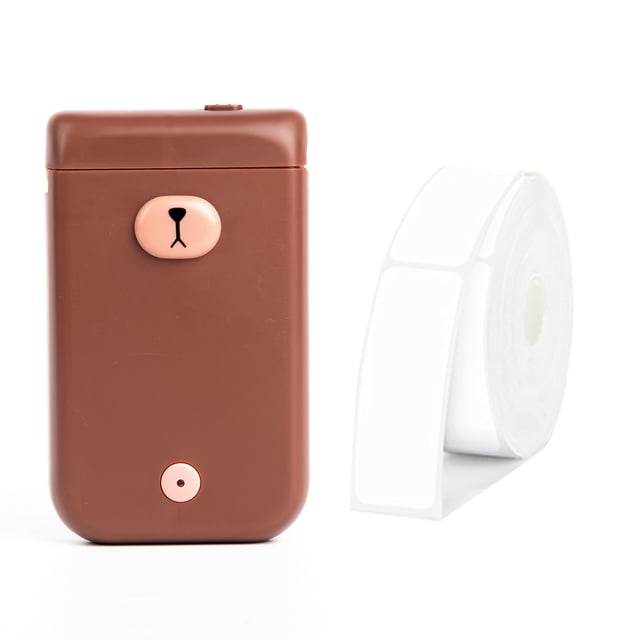 D30S Portable Thermal Label Maker with Bluetooth - 1000mAh Rechargeable Battery, 203DPI Resolution, Supports 6-15mm Labels, for Home Storage, Office, Journaling & Makeup; Includes 1 Roll DCRP1222-260