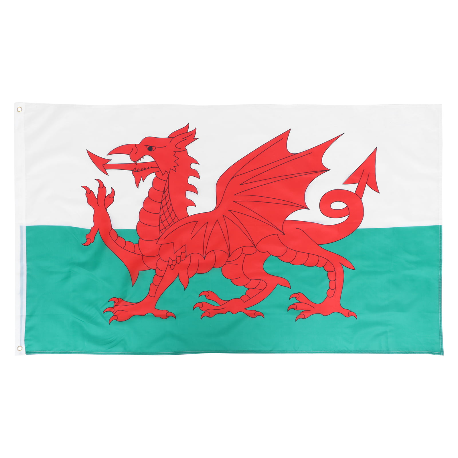 5Ft X 3Ft Wales Welsh Flag With Eyelets Red Dragon One Size 