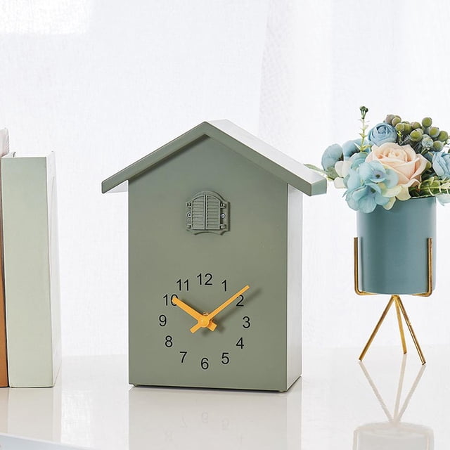 Cuckoo Wall Clock, Modern Wall Pendulum Quartz Clock, Hourly Chime Cuckoo Bird Voices Call Night Mode Clock For Living Room