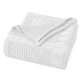 thumbnail image 2 of Superior Mai Geometric Waffle Cotton Blanket, King, White, 2 of 9
