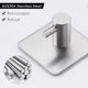 thumbnail image 3 of UBIUO Towel Hook Adhesive, Bathroom Robe Hook, Heavy Duty Wall Hook for Bedroom, Kitchen, Closet, SUS304 Stainless Steel Brushed Finish, 4 Pack, A7060, 3 of 4