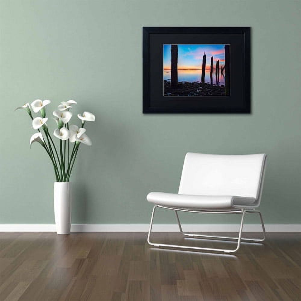 Trademark Fine Art "Jamaica Bay Sunset - NYC I" Canvas Art by David Ayash, Black Matte, Black Frame