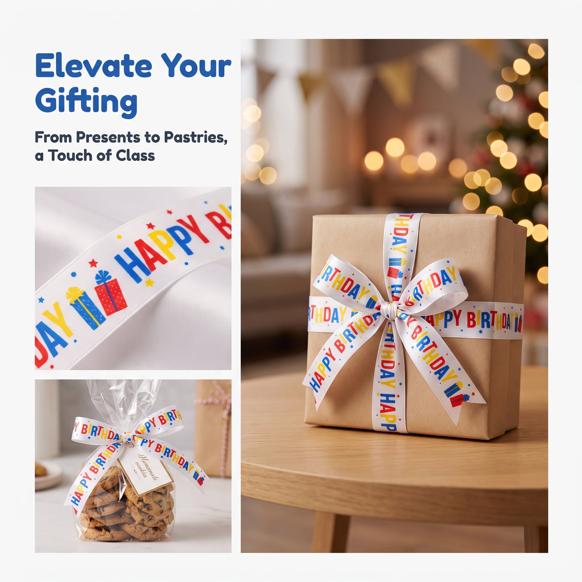 Unique Bargains Vibrant Fabric Cartoon Ribbon for Creative Gift Wrapping Projects Birthday