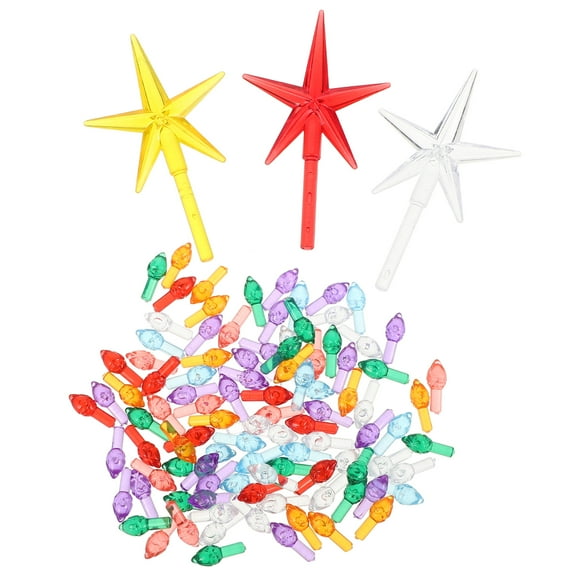Homoyoyo Multicolored Ceramic Christmas Tree Replacement Lights with Plastic Decorations for Holiday Home Decor