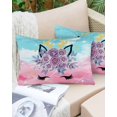 thumbnail image 6 of Purple Rose Antlers Throw Pillow Cover 20 x 26 Inch Decorative Pillow Cover Abstract Art Teal Pink Fancy Flowers Lumbar Pillowcase Seasonal Rectangle Cushion Case for Couch Sofa Bed Living Room, 6 of 7