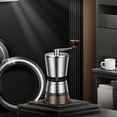 thumbnail image 4 of Un Moulin à Café Manuel Portable en Acier Inoxydable avec Meule en Céramique, 8 Réglages Réglables pour la Maison et les Voyages, Comprend un Pot en Verre pour Poudre, 4 of 6