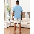 thumbnail image 3 of EKOUAER Mens Pajamas Set Soft Lounge Set V Neck Sleep Nightwear Short Sleeve Pjs with Pocket, 3 of 6