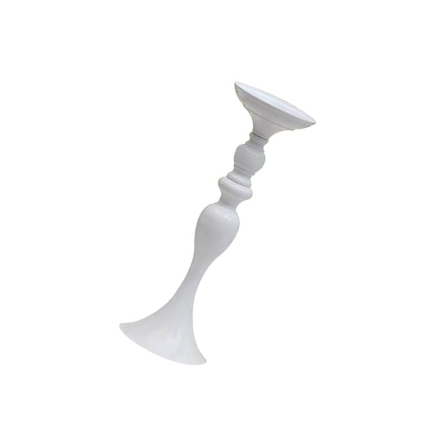 facefd Long Stand Metal Candle Tea Light Holder Candlestick Flower Vase White-M