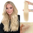 thumbnail image 2 of OVO Double Weft Hair Extensions Real Human Hair Layer Invisible PU OVO Extensions No Glue Genius Weft with  Beads for Short/Thin Hair (#60,16 Inch), 2 of 7