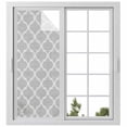 thumbnail image 2 of Grey Moroccan Window Privacy Film, Vintage Ethnic Abstract Geometric Stripes Static Cling UV Sun Blocking Tint Film Heat Control Windows Films for Bedroom Bathroom, Window Stickers 29.5"x78.7", 2 of 8