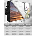 thumbnail image 7 of Outdoor TV Cover 52 to 55 Inch Weatherproof, Rustic Watercolor Floral Waterproof TV Screen Protector for Outside Decor with Zipper and Pocket 52"L x 30"H , Yellow White Daisy Green Leaf White, 7 of 7
