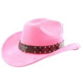 thumbnail image 3 of Western Cowboy Hat With Curved Brim For Outdoor Travel And Riding Adventures In Country Style, 3 of 3