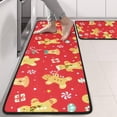 thumbnail image 2 of Kitchen Rugs Sets Of 2,Red Christmas Gingerbread Man Pattern Anti Fatigue Kitchen Mat Rugs Non Slip Washable,Decorative Kitchen Floor Mats for Kitchen,Sink,Laundry,17"x47"+17"x47", 2 of 5