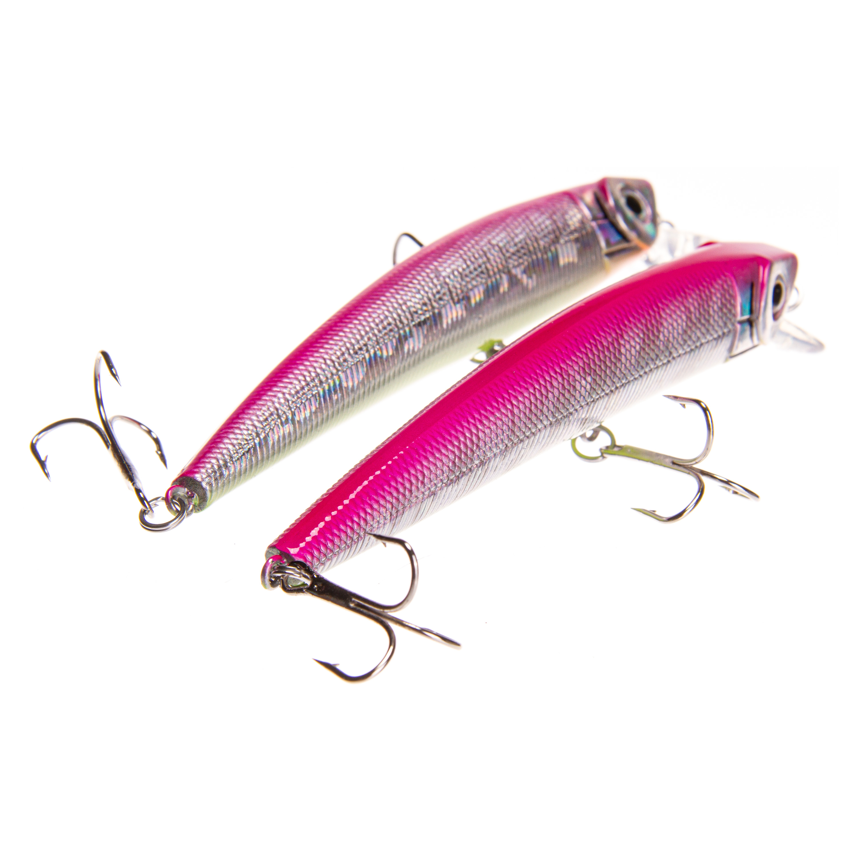 Ozark Trail Inshore Saltwater Minnow Fishing Lures, Pink/Silver, 4.75 in, 2-Pack