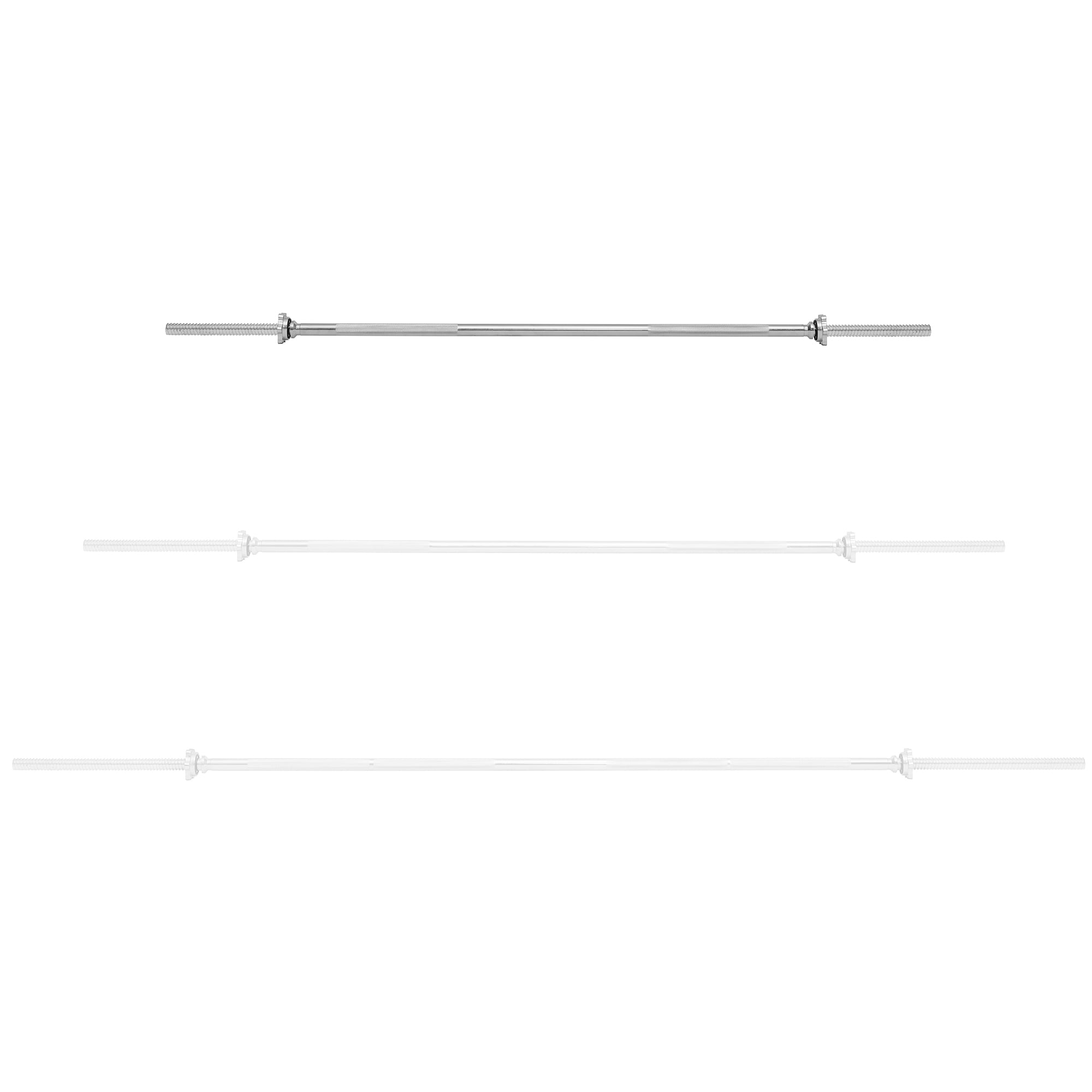 Philosophy Gym 1" Standard Weightlifting Barbell, 5 FT Threaded Straight Bar with Star Collars