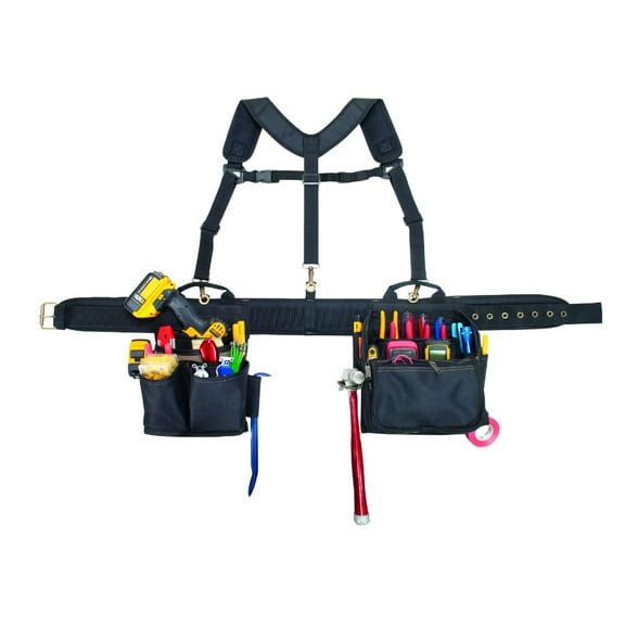 CLC Custom Leathercraft 1608 Electrician's Comfort Lift Combo Tool Belt, 28 Pocket,Black CA2