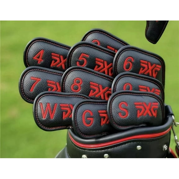 [MAGNETIC] PXG Iron Head Cover 10Pcs 3-W, G, S (Black & Red)