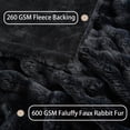 thumbnail image 2 of GHOUSE Fuzzy Faux Fur Blanket Fluffy Throw Blanket 50x60 Inches Furry Soft Black Blanket for Couch Chair Bed, 2 of 8