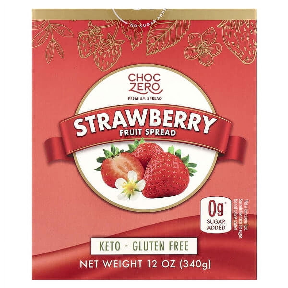 ChocZero Strawberry Fruit Spread  12 oz Pack of 2