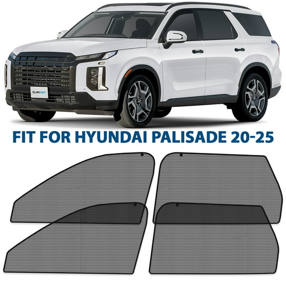 CLIM ART Magnetic Car Window Shades for Hyundai Palisade 2020-2025 – Custom-Fit Sun Blocker Curtains, Side Window Covers, Essential Car Accessories for Camping, Baby, and Privacy Protection - MS0171
