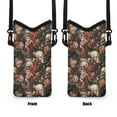 thumbnail image 7 of ZIATUBLES Neoprene Cellphone Sleeve Portable Water Resist Cellphone Pouch with Detachable Carrying Strap Soft Crossbody Phone Wallet, 4 X 8 Inch, Skull Rose Book, 7 of 7