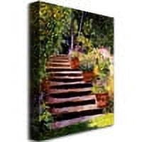 Trademark Art "Pink Faisies Wooden Steps" Canvas Wall Art by David Lloyd Glover