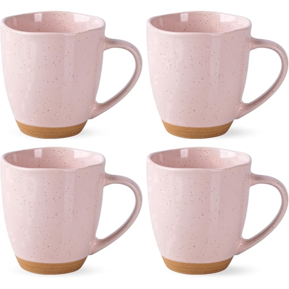 AmorArc 12oz Coffee Mugs, Ceramic Coffee Mugs set of 4 for Man, Woman, Dad, Mom, Modern Coffee Mugs with handle for Latte/Cappuccino/Milk/Cocoa. Dishwasher&Microwave Safe, Cloud Pink