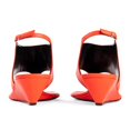thumbnail image 3 of YDN Women Open Split Toe Wedge Low Heels Ankle Buckle Strap Thong Sandals Casual Daily Dress Beach Shoes Size 5.5 Orange, 3 of 4