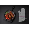 thumbnail image 3 of Chef's French Culinary Cotton Oven Mitt - Heat Resistant 11x7 Inch - Wine & Delicacies Design for Gourmet Kitchens, 3 of 5
