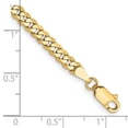 thumbnail image 2 of 14k Yellow Gold Solid Polished 4.2mm Beveled Curb Chain Anklet 9 Inch Lobster Claw Anklet for Women and Men, 2 of 2