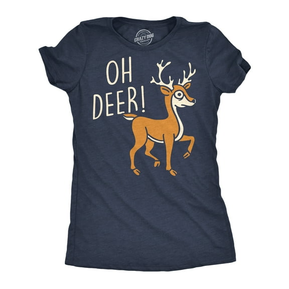 Womens Funny T Shirts Oh Deer Sarcastic Reindeer Graphic Novelty Christmas Tee For Ladies Womens Graphic Tees